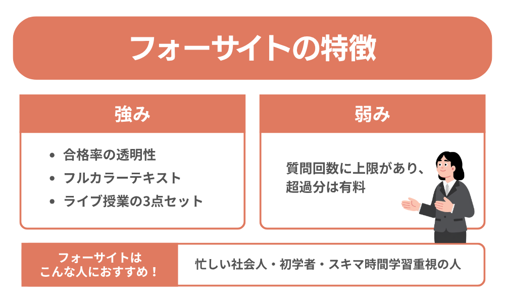 【結論を先出し】フォーサイトと競合4社のスペック比較表