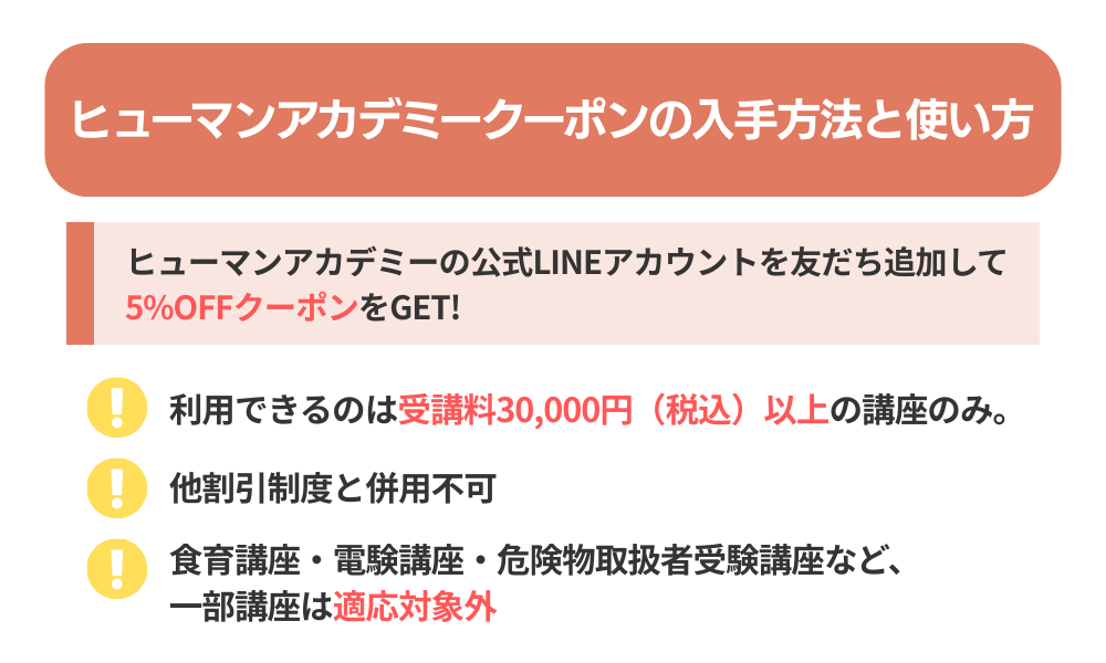 【2026年最新】ヒューマンアカデミー クーポンの入手方法と使い方を解説する画像