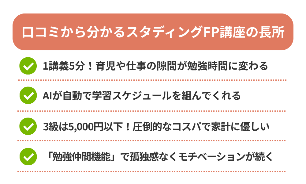 スタディング FP講座の評判・口コミから分かるメリットを紹介する画像