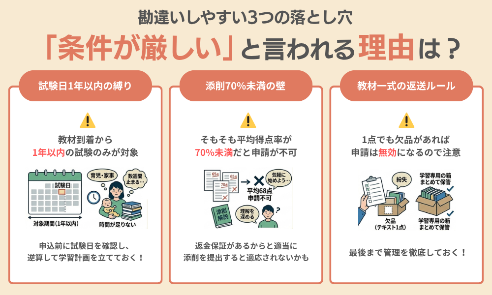 「条件が厳しい」と言われる本当の理由｜主婦が落ちやすい3つの落とし穴について紹介する画像