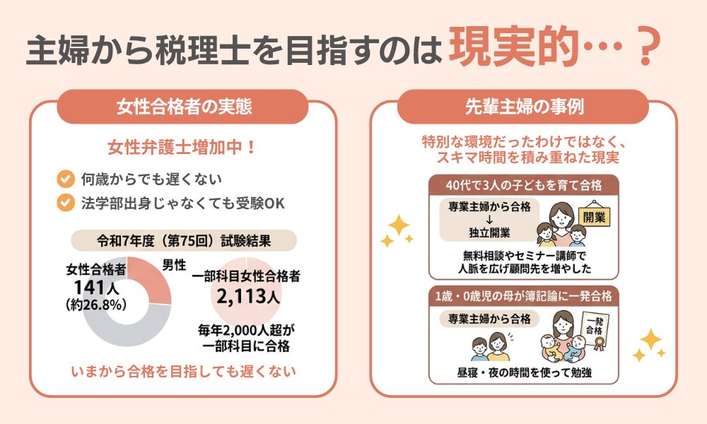 主婦が税理士を目指すのは現実的か？結論を説明する画像
