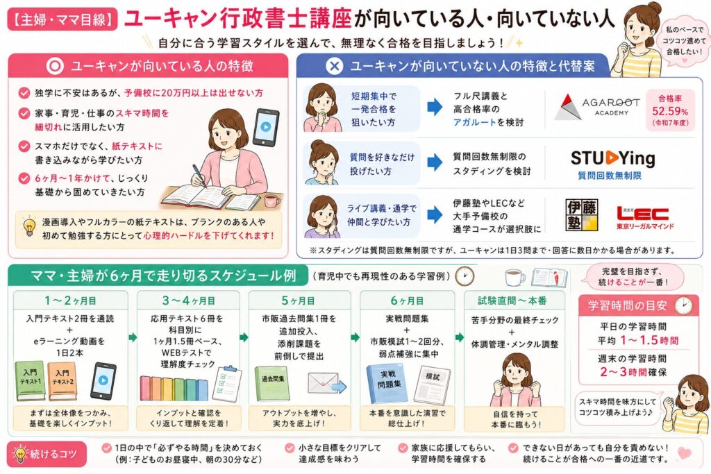 ユーキャン行政書士講座が向いている人・向いていない人