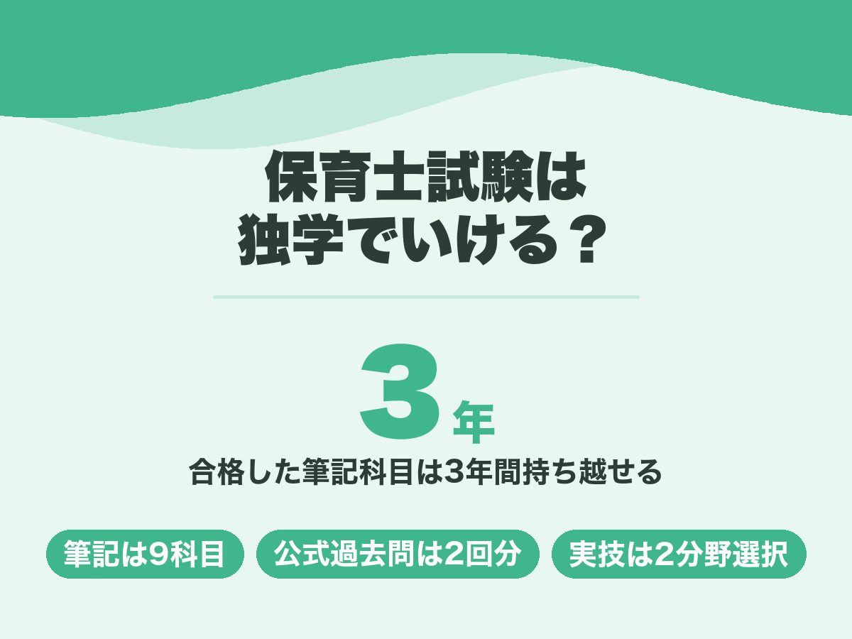 保育士試験の独学。合格した筆記科目は3年間有効