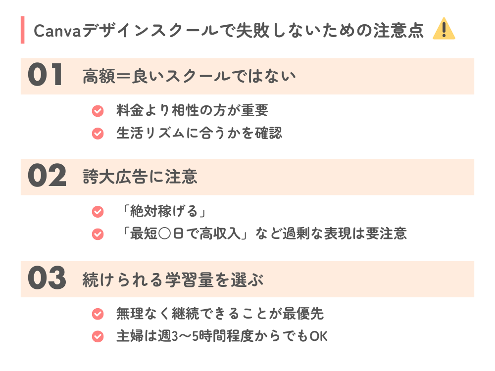 Canvaデザインスクール受講で失敗しないための注意点