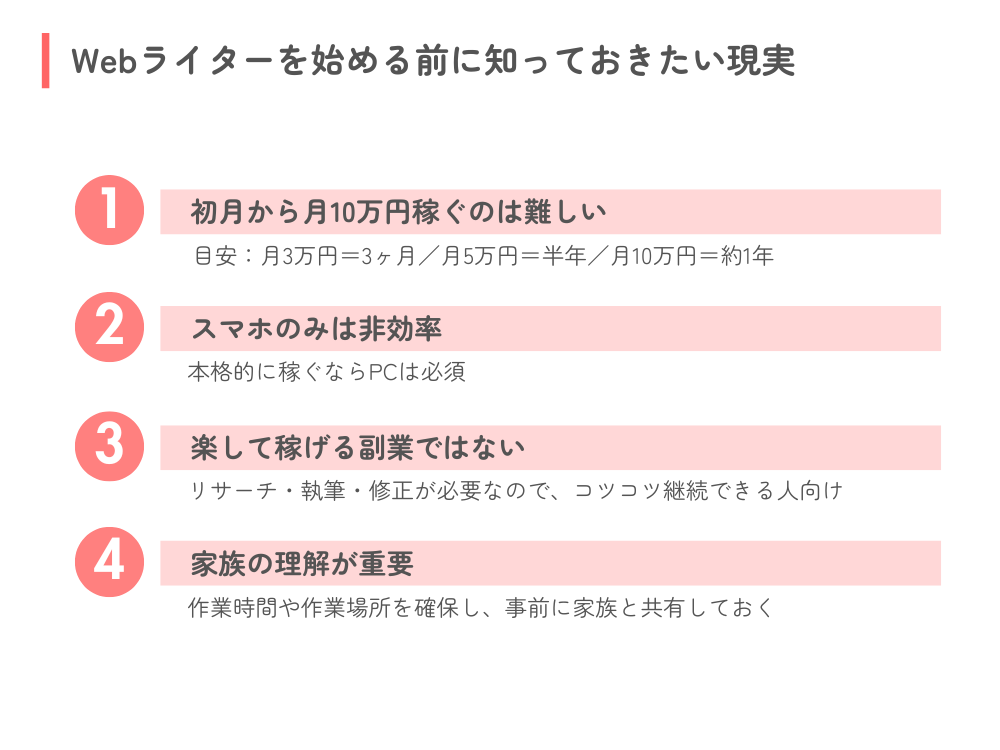 主婦がWebライターを始める前に知っておきたい現実