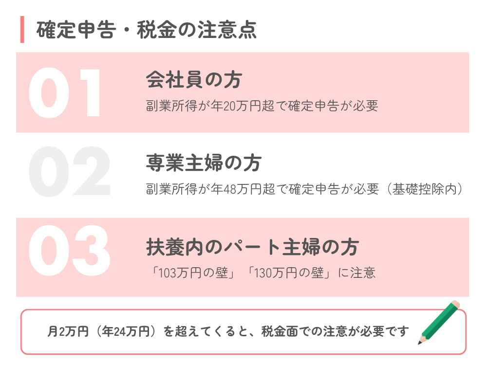 確定申告・税金の注意点